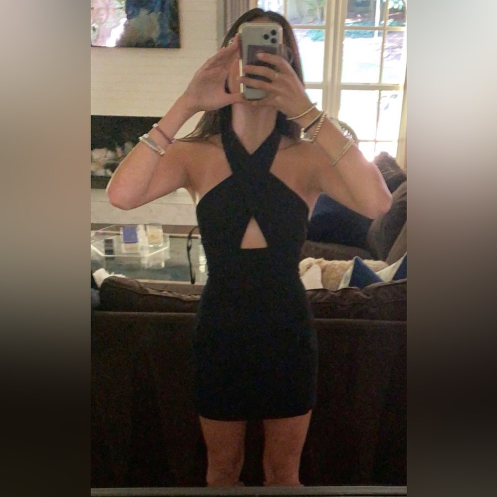 super down: grace cross front dress (size xxs black) worn once!